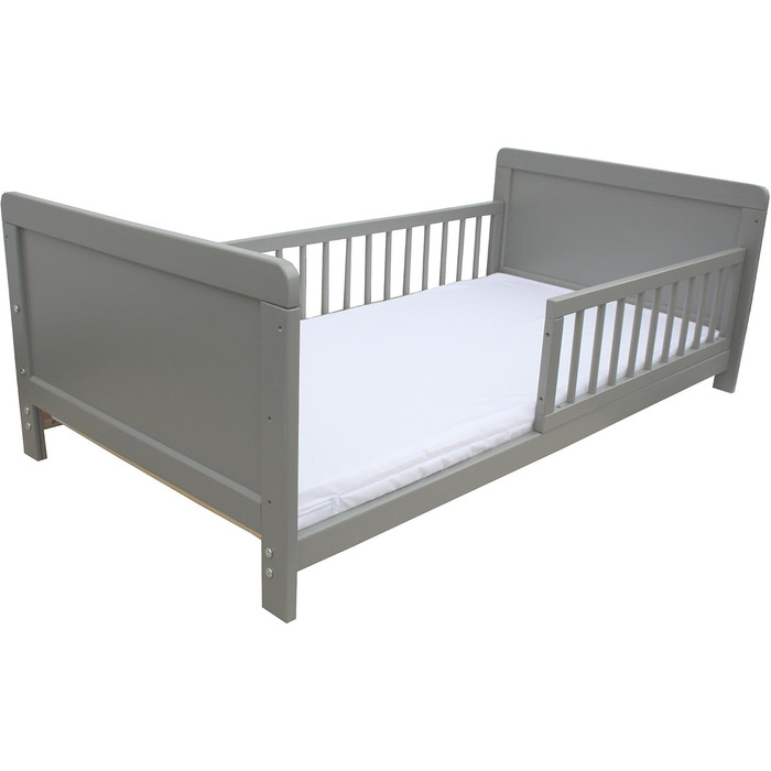 Дитяче ліжко, юніорське ліжко, приліжкове ліжко 140x70 см 3в1 з матрацом, сіре