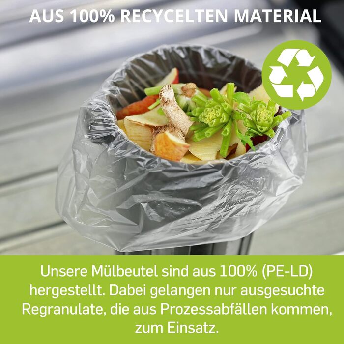 Рулонів у картонній коробці, кожен містить 50 мішків для сміття (2000 штук), 20 літрів, надзвичайно міцні та стабільні, 450x540 мм, товщина 8 мкм, прозорі, 50 шт. (упаковка по 40 шт. ), 40
