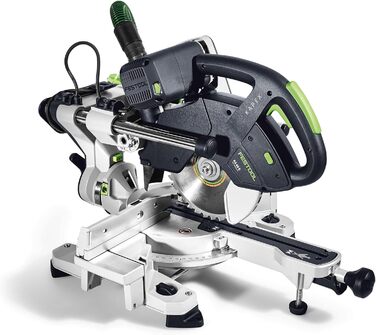 Поперечна пила Festool KS 60 E-UG-Set/XL KAPEX (з пиляльним диском WOOD UNIVERSAL, гвинтовим затискачем, світлодіодним підсвічуванням, кутовим скосом, піднесенням, шестигранним ключем, опорною рамою, поперечним захисним кожухом)