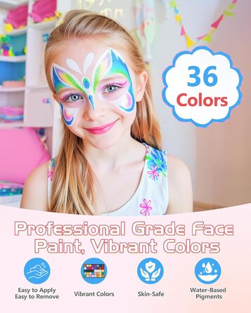 Палітра фарб для обличчя та тіла Lictin (36 кольорів)