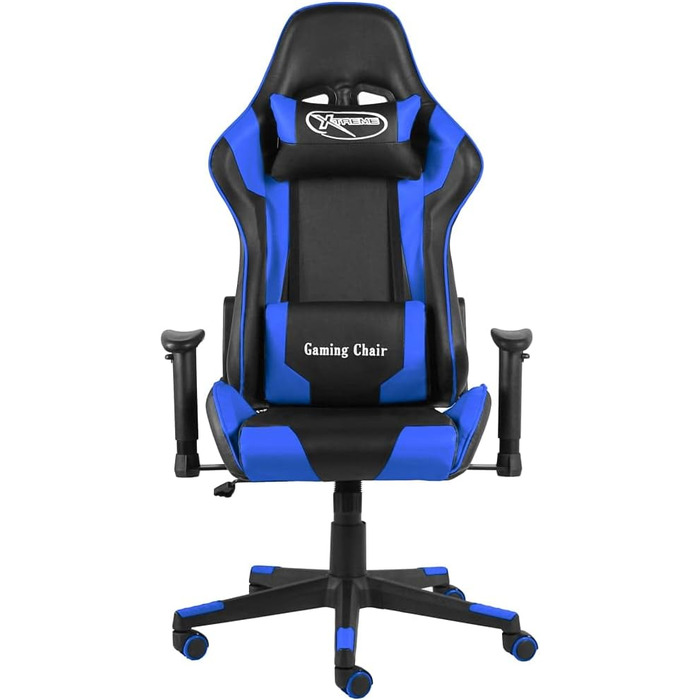 Геймерське крісло, обертове крісло, синє, ПВХ