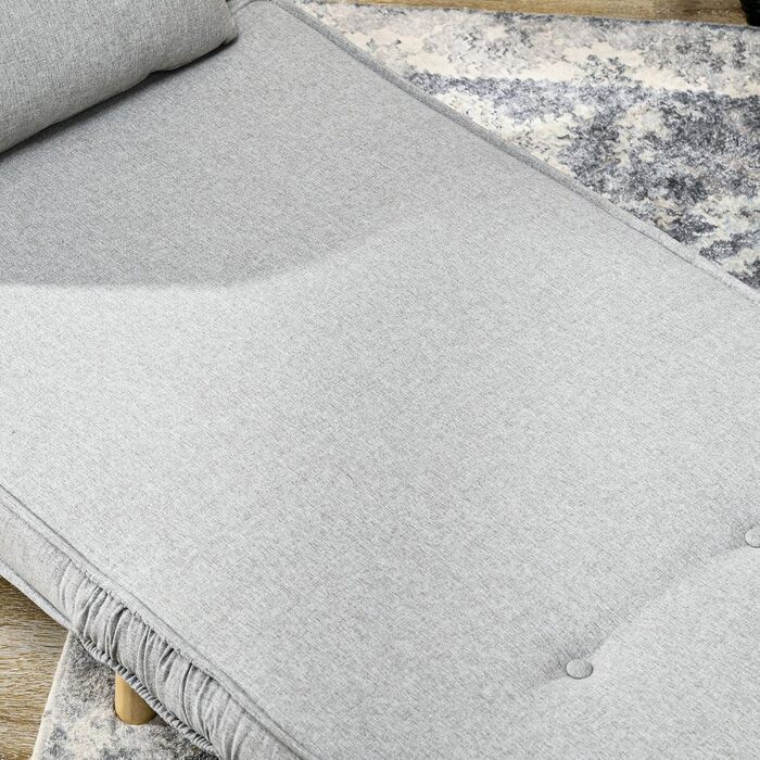 Крісло-ліжко HOMCOM 3-в-1, розкладний диван-ліжко з регульованою спинкою, подушка, гостьове ліжко з лляним виглядом, крісло-відкидний крісло, розкладне крісло для вітальні, спальні, 72 x 78 x 79 см, світло-сірий, імітація льону