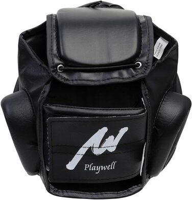 Шолом для спарингу Playwell Kudo Black з повним контактом для зброї - старший