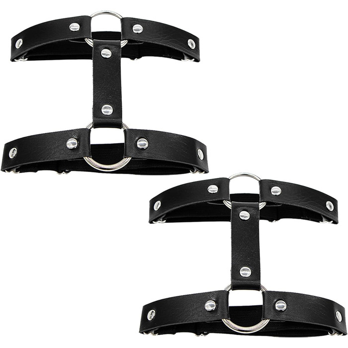 Стрічки для стегон comeondear, шкіра PU, чорні, регульовані, 2 шт.