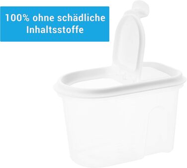 Контейнери для зберігання 2friends, контейнери-шейкери, набір із 6 шт. , білі з кришками на шарнірах, 1,1 літра, білі кришки, 100 придатні для переробки, зроблено в ЄС