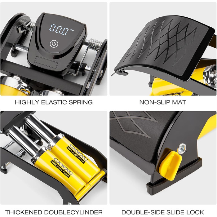 Ножний насос CXWXC з подвійним циліндром та цифровим манометром