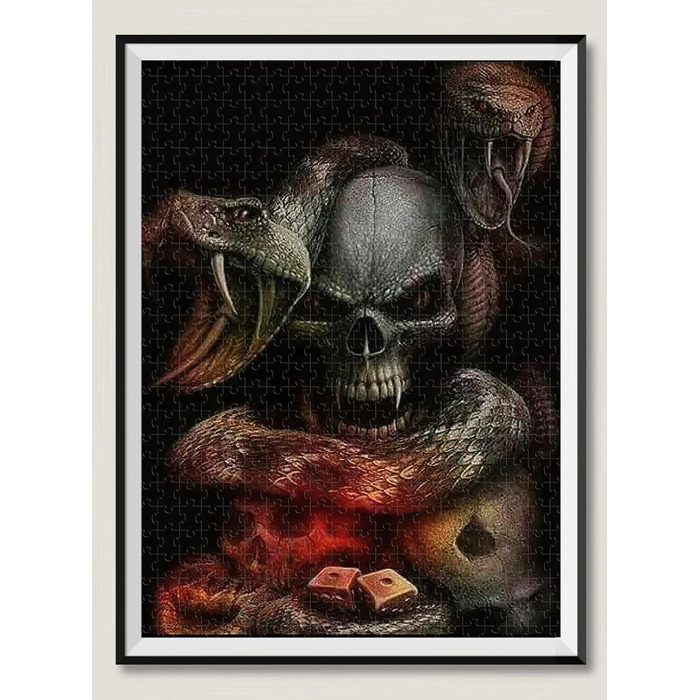 Дерев&39яний пазл із черепа та змії на 6000 елементів. Подарунковий сімейний класичний пазл