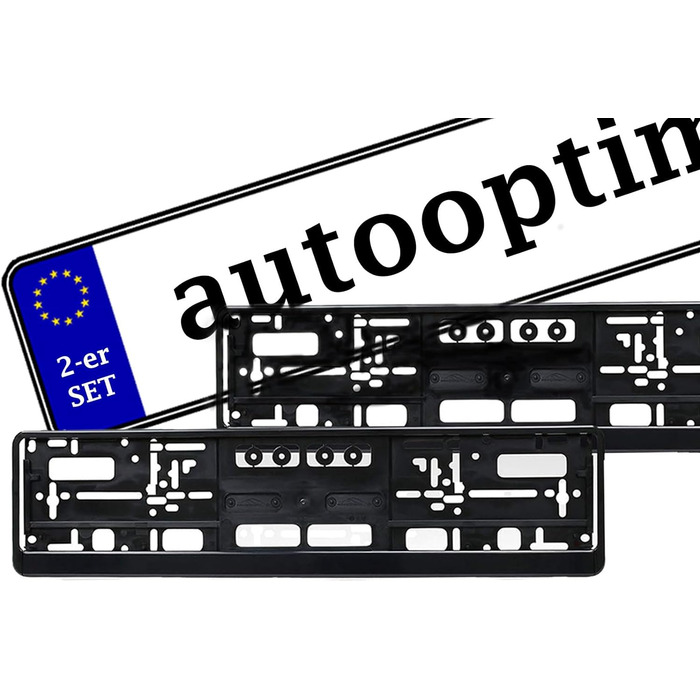 Набір з 2 чорних тримачів номерних знаків з Німеччини Міцний тримач автомобільного номерного знака для автомобілів, універсальний тримач автомобільного номерного знака, стійкий до атмосферних впливів автомобільний номерний знак рамка чорнийне підходить дл