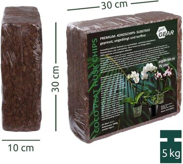 Л крупнозернистий або дрібнозернистий кокосовий ґрунт - 5 кг блоковий пресований ґрунт - посівний ґрунт з кокосових волокон неудоб