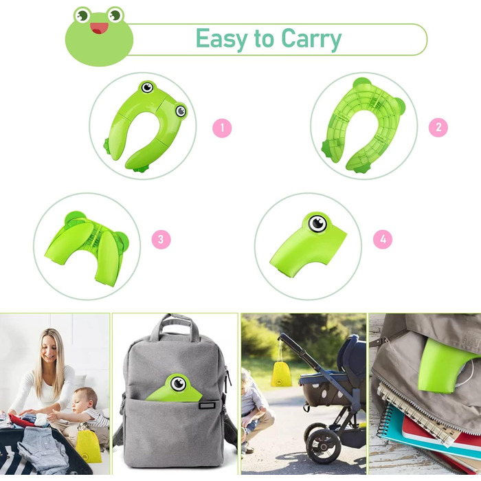 39s Toilet Trainer Seat, WC Seat Toddler Potty Trainer with Storage Trainer, Green Frog, 39s Toilet Trainer Seat, WC Seat Toddler