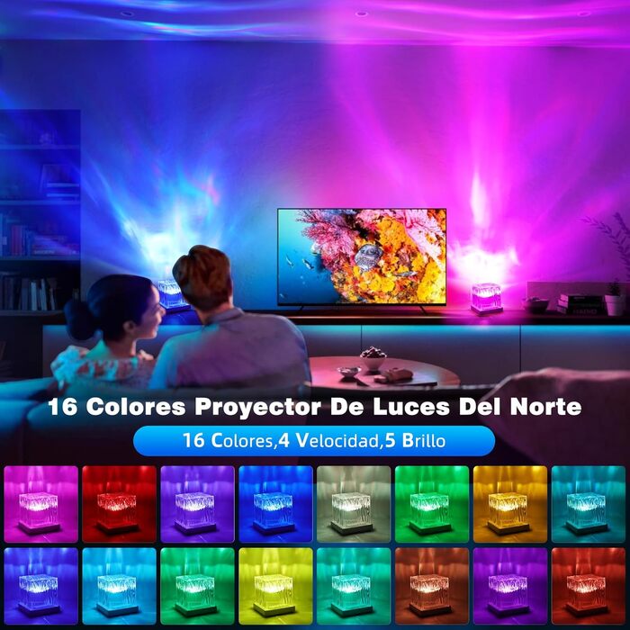 Проектор &quotПівнічне сяйво&quot, світлодіодний 16 кольорів та зміна режиму, сучасний/футуристичний/космічний проектор, спальня/вечірка/ігрова кімната, подарунок на День святого Валентина DENG-2