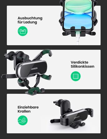 Автомобільний тримач для мобільного телефону з гачком вентиляція автомобільний тримач гравітаційний автомобільний тримач для мобіл