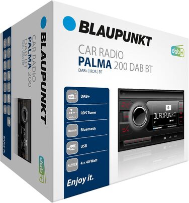 Автомагнітола, DAB, Bluetooth, система гучного зв'язку, USB, зчитувач SD-карт, Aux-вхід, 160 Вт, 200 DAB BT, 2-DIN