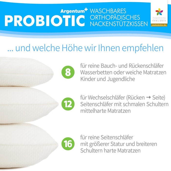 Ортопедична подушка для шиї з пробіотиками та алое вера, виготовлена з піни з ефектом пам&39яті, 40x80x12 см, яку можна прати, 80 x 40 x 12 см