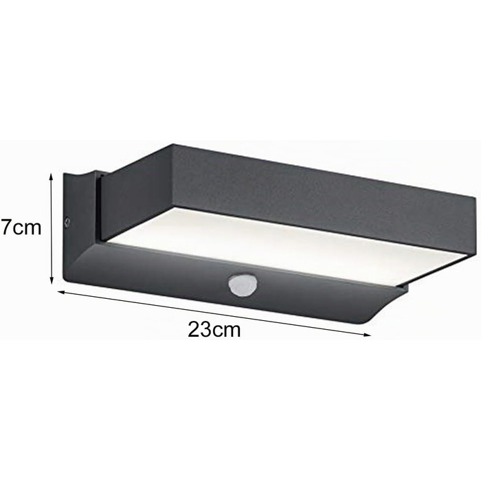 Стічний LED-світильник Trio Cuando 226669242 з датчиком руху, алюміній, 11 Вт, антрацит