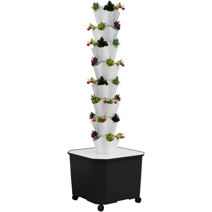 Із гідратаційним насосом, адаптером, сітчастими горщиками. Система безґрунтового вирощування трав, фруктів і овочів (8 ярусів), 6/8 Tiers Hydroponic Grow Kit System Aquaponics Grow System