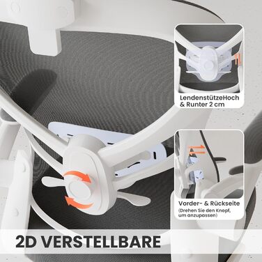 Ергономічне офісне крісло Gotland з сітки з 3D-підлокітниками та поперековою опорою, регульоване по висоті крісло для домашнього офісу та офісу, темно-сіре