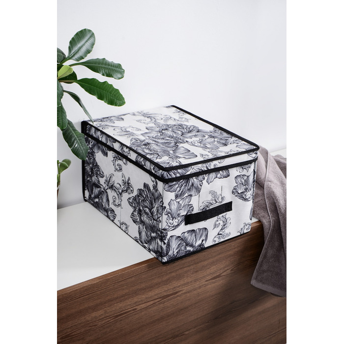 Кошик Idea Home NP-101L Anthracite Flowers 40x30x25 см  (7058548)