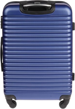 Валіза Christian Wippermann L 80L - Міцна валіза з твердою оболонкою з ABS-пластику, розмір L 44x66x28 см - Легка з замком - 4 колеса, поворот на 360 - Ідеально підходить для подорожей - Легка валіза на колесах середнього розміру, чорна, синя