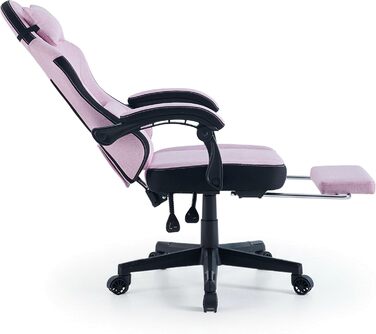 Ігровий стільчик з підставкою для ніг - м&39які підлокітники - регульована висота - рожевий