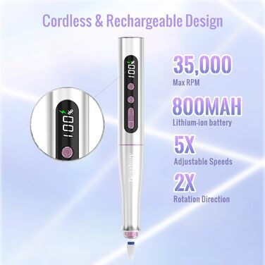 Бездротовий фрезер для нігтів Denabuty DN-2402