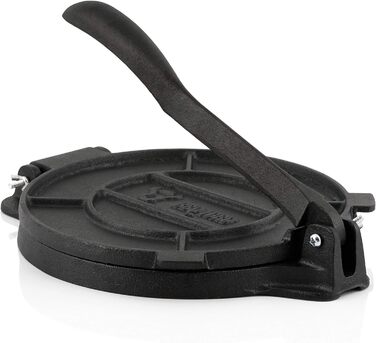 Чавунний прес для тортильї барбекю-Toro Ø 20 см для домашніх коржів Прес для тортильї, прес для кукурудзяної крупи, прес для тіста Друкарський верстат для кемпінгу та дому Ливарний прес, формувальний прес, прес для випічки