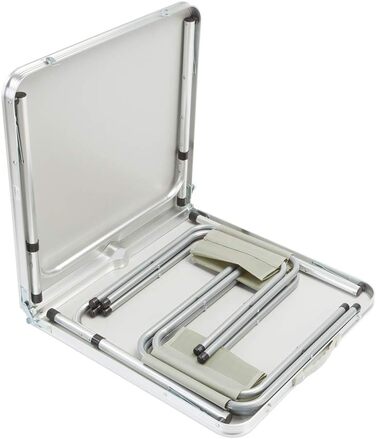 Складаний стіл CASARIA, водонепроникний, регульована висота, кемпінговий стіл зі стільцями, садовий стіл, розкладний стіл, 120x60 см, складний, легко транспортується, 4 особи, білий