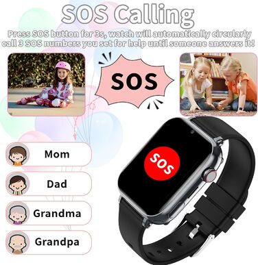 Дитячий смарт-годинник з GPS та телефоном, дитячий смарт-годинник 4G з SIM-карткою, функцією відеодзвінків, GPS-годинник, шкільний режим SOS, водонепроникні ігри, будильник, дитячий годинник-подарунок для учнів, чорний - 4G GPS відеодзвінки