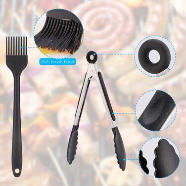 Решітка для гриля Hejo 2 шт. и аерофритюрниці, сумісна з двозонною фритюрницею AF300EU / AF400EU з 4 паличками для гриля 1 масляною щіткою та 1 затискачем для їжі