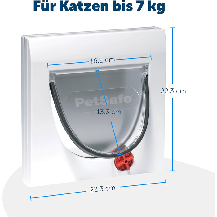 Ручні котячі дверцята PetSafe Staywell Classic з 4 варіантами блокування, включаючи тунель, для домашніх тварин вагою до 7 кг, білі, (1 упаковка)
