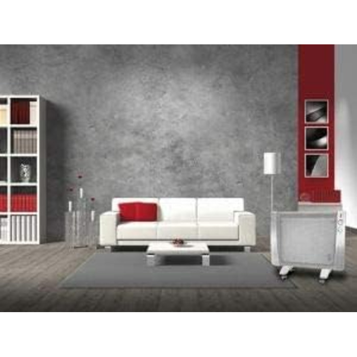 Інфрачервоний обігрівач MAUK, окремостоячий та настінний, рулонний 3 режими нагріву - 1500 Вт (термостат та захист від перегріву) Сірий/Сріблястий