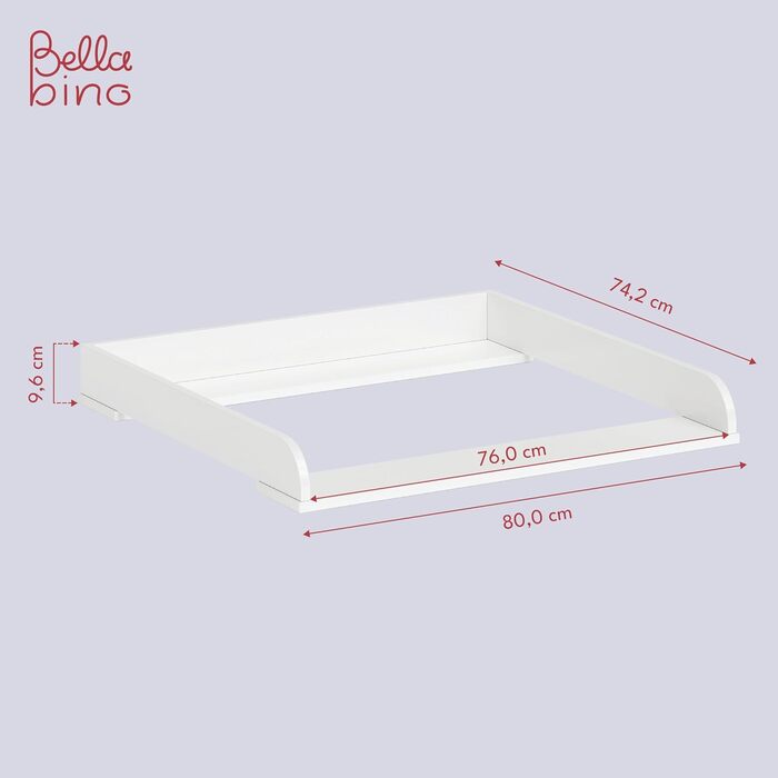 Насадка для пеленального столика BELLABINO Oti Насадка для пеленального столика для комодів Malm, Hemnes, Nordli високоякісна насадка для пеленального столика білого кольору стандарт 10 x 74 x 80 см