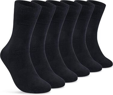 Діабетичні шкарпетки без еластичної стрічки та безшовні 97 бавовна (6 пар) Діабетичні шкарпетки з комфортною манжетою для жінок та чоловіків 43-46 чорного кольору, 24