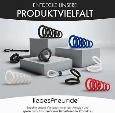 Секс-іграшка Liebesfreunde Dual Penis Ring для чоловіків - кільце для півня та кільце для яєчок для надзвичайно сильної ерекції, чорний