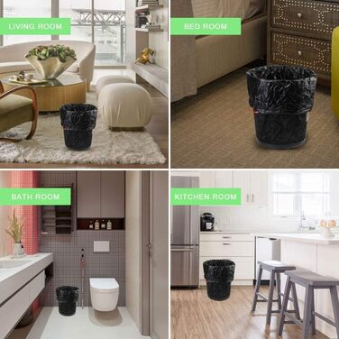 Мішки для сміття об&39ємом 60 л, 200 шт. , зі шнурком, надзвичайно міцні, з ручкою, стійкі до розривів та протікання, чорні, 64 x 71 см, 10 рулонів (200 мішків)