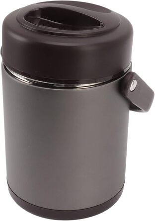 Ізольований харчовий контейнер, темно-сірий, 2 л, багатошарова нержавіюча сталь, велика місткість, вакуумний харчовий контейнер для роботи, подорожей, пікніків