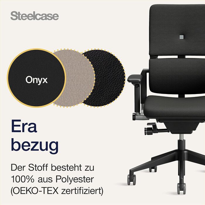 Ергономічне офісне поворотне крісло Steelcase Please з регульованою поперековою опорою, чорний онікс, 66 x 64 x 108 см, без підголівника
