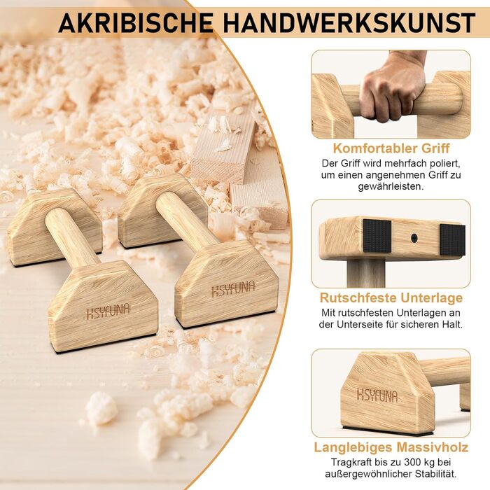 Дерев&39яні ручки для віджимань, паралелети, нековзні ручки для віджимань, стійки для віджимань, ручки для віджимань для тренування м&39язів та сили, ручки для стійки на руках для використання в приміщенні та на вулиці, оригінальний колір дерева