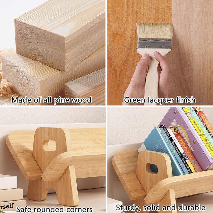 Дерев&39яна дитяча книжкова полиця, настільна дитяча книжкова полиця, стійка для зберігання, невеликий органайзер для дитячої кімнати (дерево)