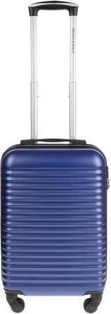 Ручна поклажа Christian Wippermann, 4 колеса, чорна з візерунком у смужку, валіза, візок, легка, кабіна, стандарт IATA, 55x35x23 см