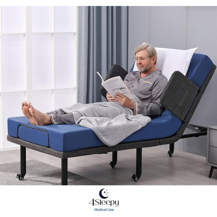 Водонепроникний чохол для матраца синього кольору. Дихаючий та придатний для миття, 90x200 см, для матраців висотою 17 см - Зроблено в Європі. Водонепроникний чохол, який можна прати, для лікарняних та реабілітаційних матраців. 90x200x17