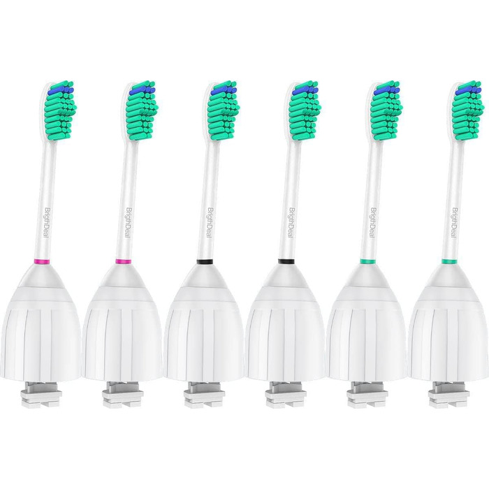 Змінні насадки для щітки BrightDeal, сумісні із зубною щіткою Philips Sonicare E-Series Elite Essence Advance CleanCare Xtreme HX7022/66 (6 шт. )