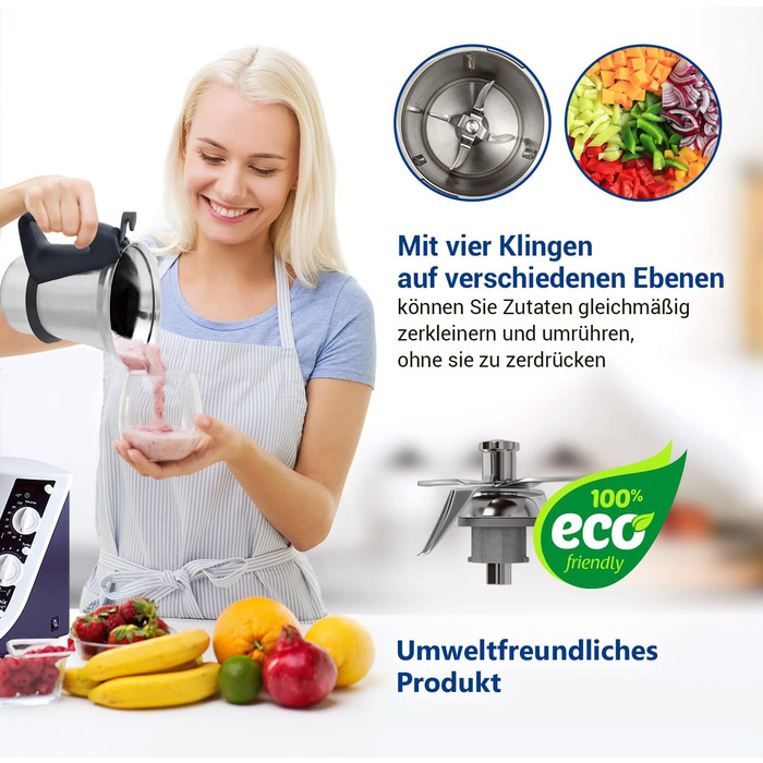 Ніж VIOKS до кухонного комбайна Vоrwerk Thermоmix ТM21 Ніж блендера з нержавіючої сталі SUS420 Thermоmix ТM 21 / Запчастини до кухонного комбайна Ніж ТМ 21