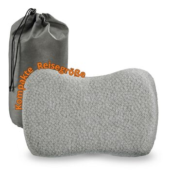 Подушка для шиї Sleepling 50 x 35 x 12 см, ортопедична подушка, подушка з віско-піни з ефектом пам&39яті з дорожньою сумкою, ергономічна подушка для підтримки шиї для алергіків, зроблена в ЄС, можна прати, сірий колір