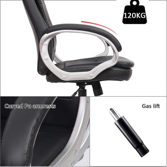 Ігрове крісло Melko Ергономічне офісне крісло чорного кольору Офісне гоночне крісло Настільне крісло Крісло керівника Ігрове крісло Геймерське крісло Гоночне спортивне крісло Обертове крісло Крісло для ПК Ігрове крісло