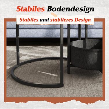 Набір журнальних столиків WLIVE з 2 шт. , круглі приставні столики з місцем для зберігання, дерев&39яний стіл для вітальні з металевим каркасом, диван-столик для вітальні та спальні, рустикальний коричневий