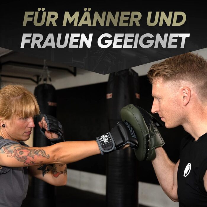 Преміум-фокусувальні щитки для оптимального поглинання ударів, 1 пара боксерських фокусувальних щитків для боксу, бойових мистецтв, ММА, кікбоксингу, тхеквондо, оливково-чорні