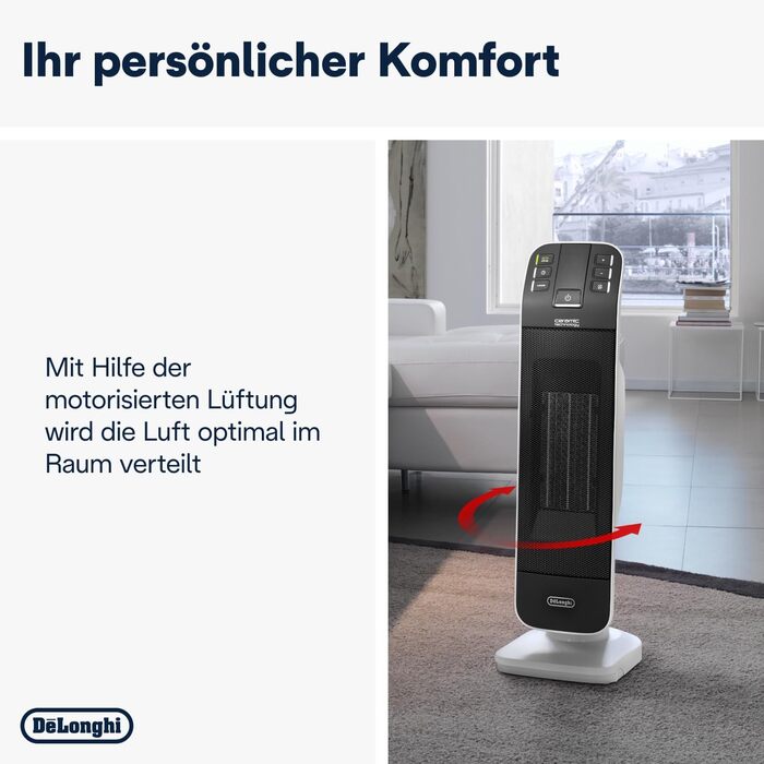 Керамічний обігрівач De'Longhi HFX65V20 (2000 Вт), чорний/сірий
