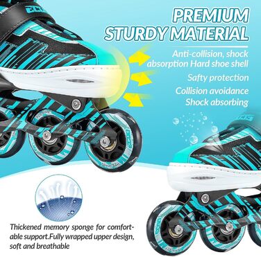 Регульовані роликові ковзани для хлопчиків та дівчаток з колесами, що світяться, роликові ковзани для дітей віком 4-12 років, жіно