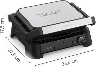 Електрогриль 3в1 Tefal SuperGrill контактний гриль, настільний гриль та BBQ, 2000 Вт, 3 рівні висоти, антипригарне покриття, для м'яса, овочів та сендвічів, до 6 порцій